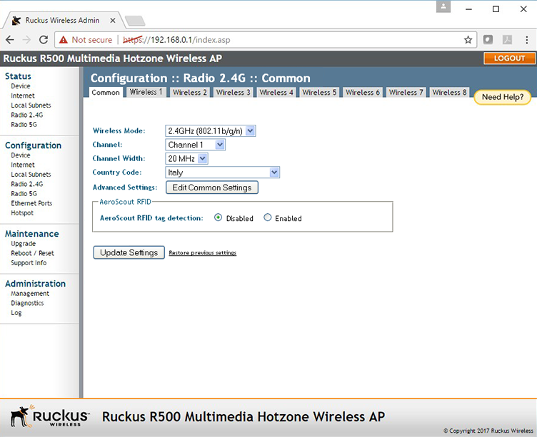 Ruckus R500 setup10.1